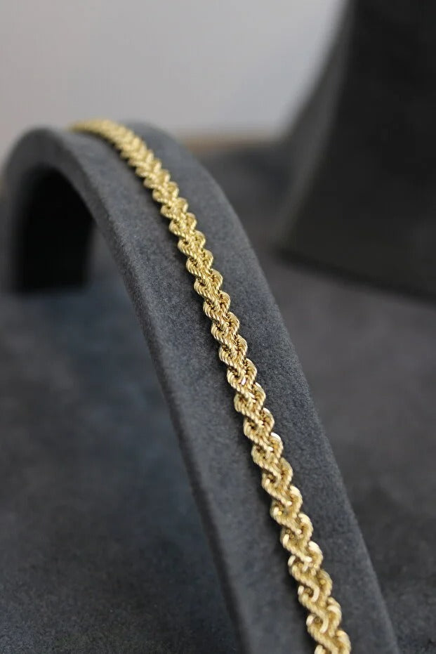 14 Carat Gold Rope Twist Knit Chain