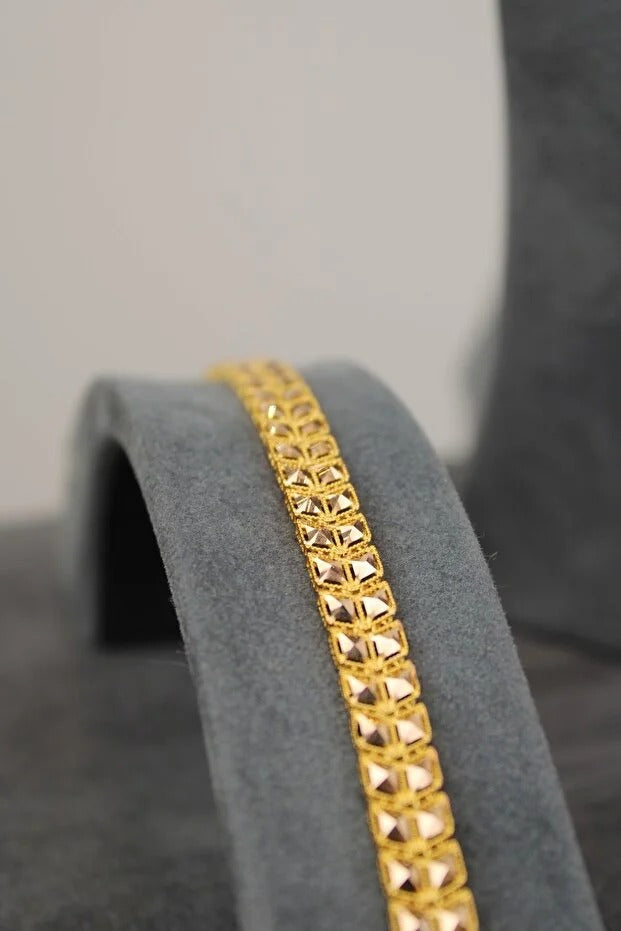 Barley Pattern 14 Carat Gold Bracelet 18cm 7.68 Grams