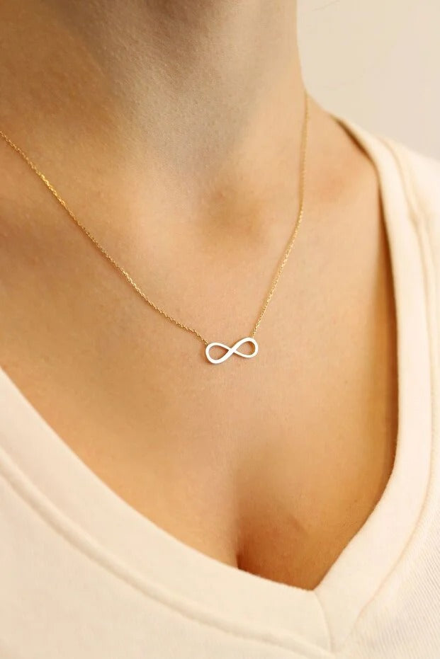 14 Carat Gold Infinity Shiny Stylish Necklace
