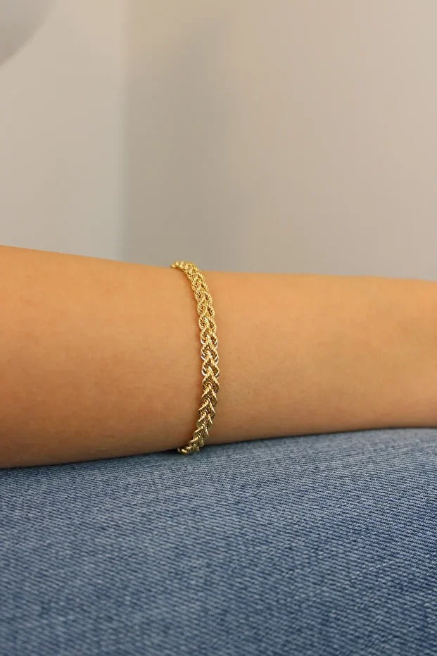 14 Carat Gold Rope Twist Knit Chain