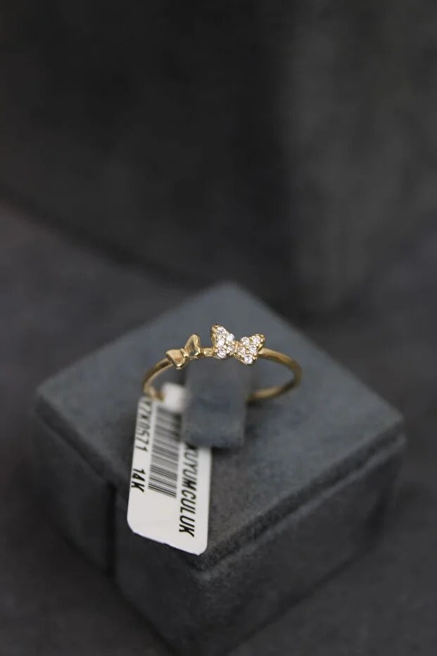 14 Carat Gold Double Butterfly Elegant Ring