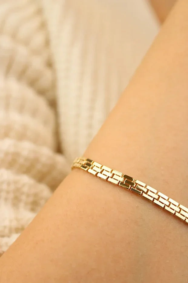 Rolex Model Gold Bracelet 14 Carat Gold Bracelet 18 Cm