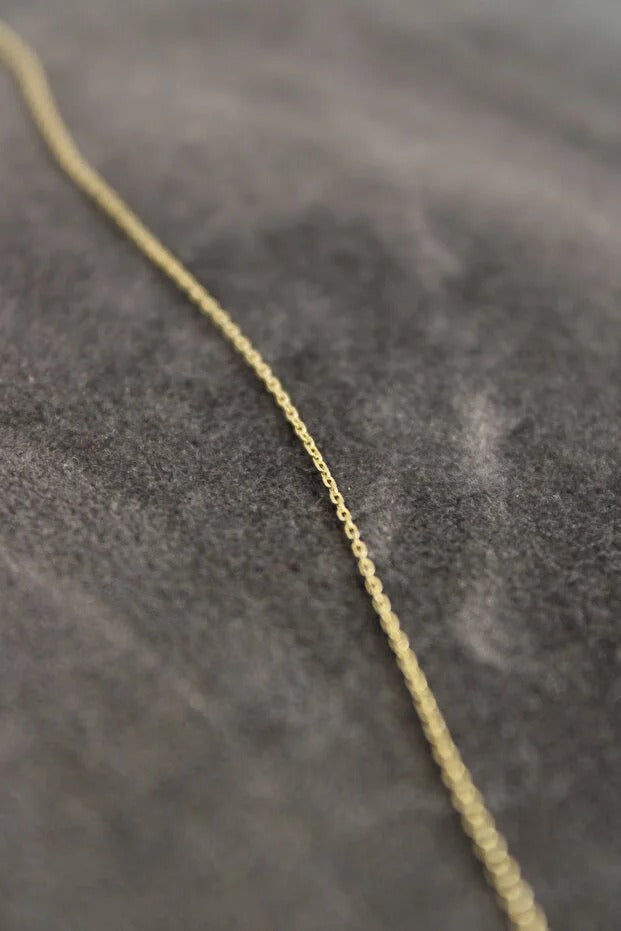 14 Carat Gold Baguette Cut Minimal Necklace