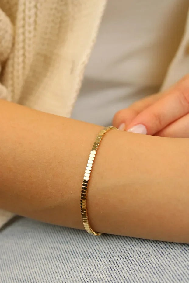 Oval Array Elegant Women's Bracelet 14 Carat Gold Bracelet 18 cm 5.06 grams