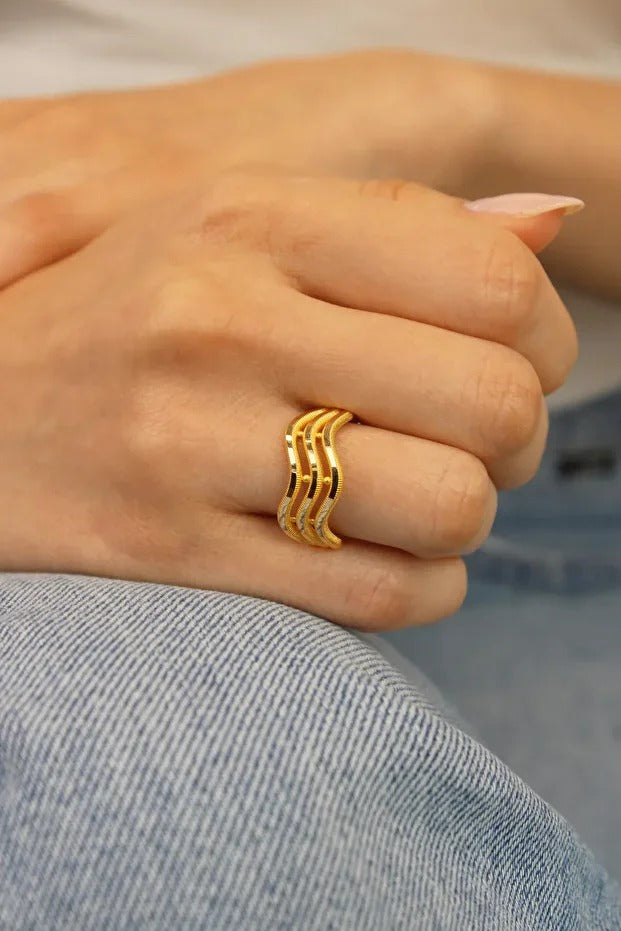 14 Carat Gold Zigzag Ajda Model Ring