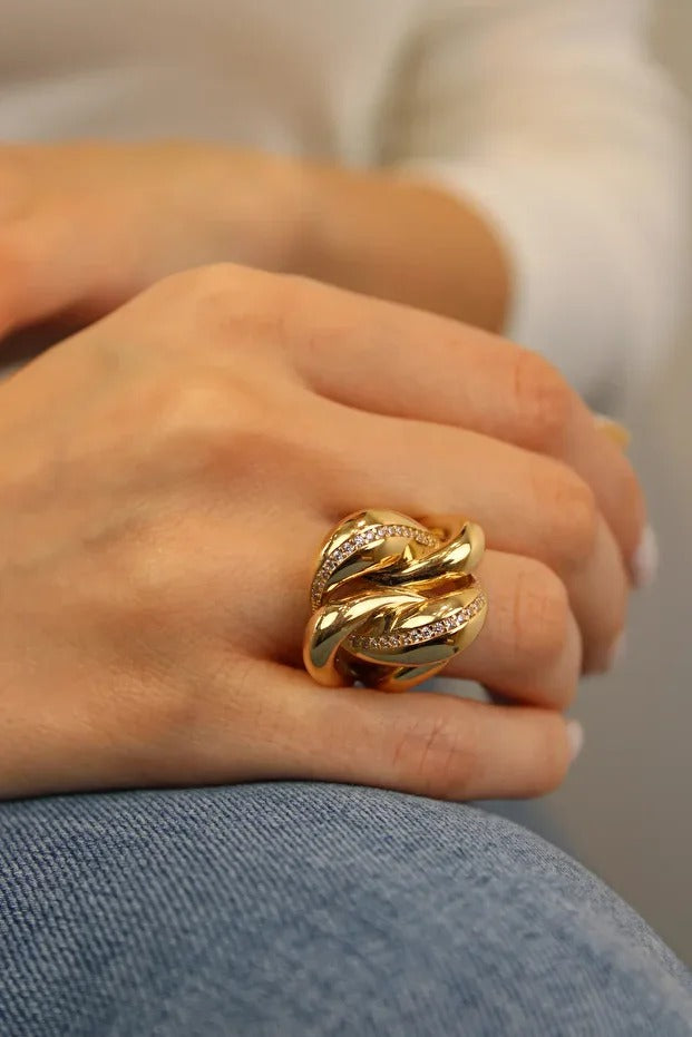 Fancy Gold Ring 14 Carat 8.21 grams