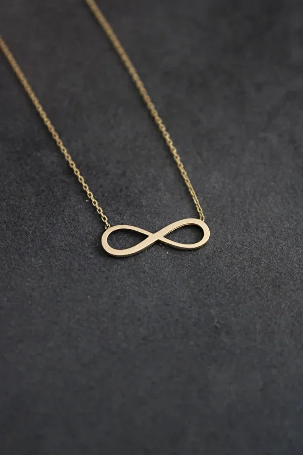 14 Carat Gold Infinity Shiny Stylish Necklace