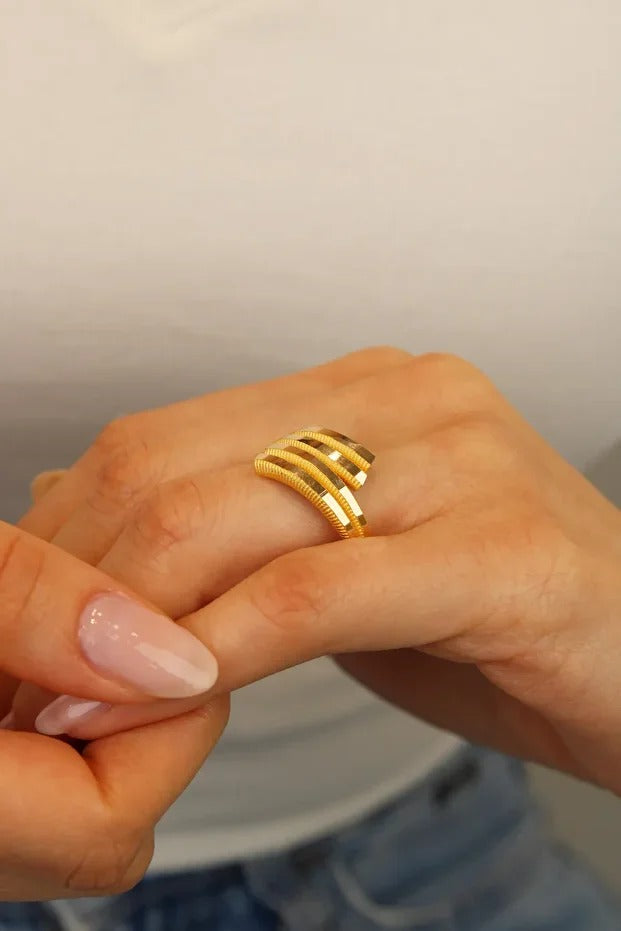 14 Ayar Altın Ajda Yeni Model Yüzük