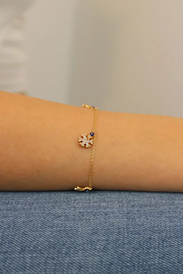 14 Carat Gold Lucky Bracelet with Pendant Chain