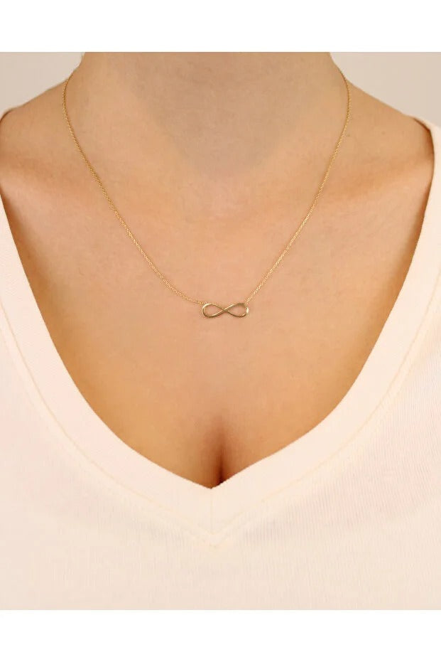 14 Carat Gold Infinity Shiny Stylish Necklace