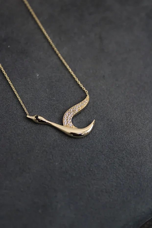 14 Carat Gold Crane Bird Genius Series Necklace
