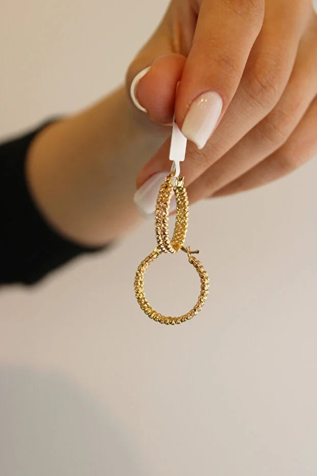 14 Carat Gold Dorika Single Color Hoop Earrings